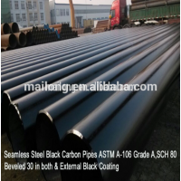 API 5L ASTM A 106 16" to 30" grade B sch 40 80 120 seamless steel tubes  Seamless steel pipes black varnishing